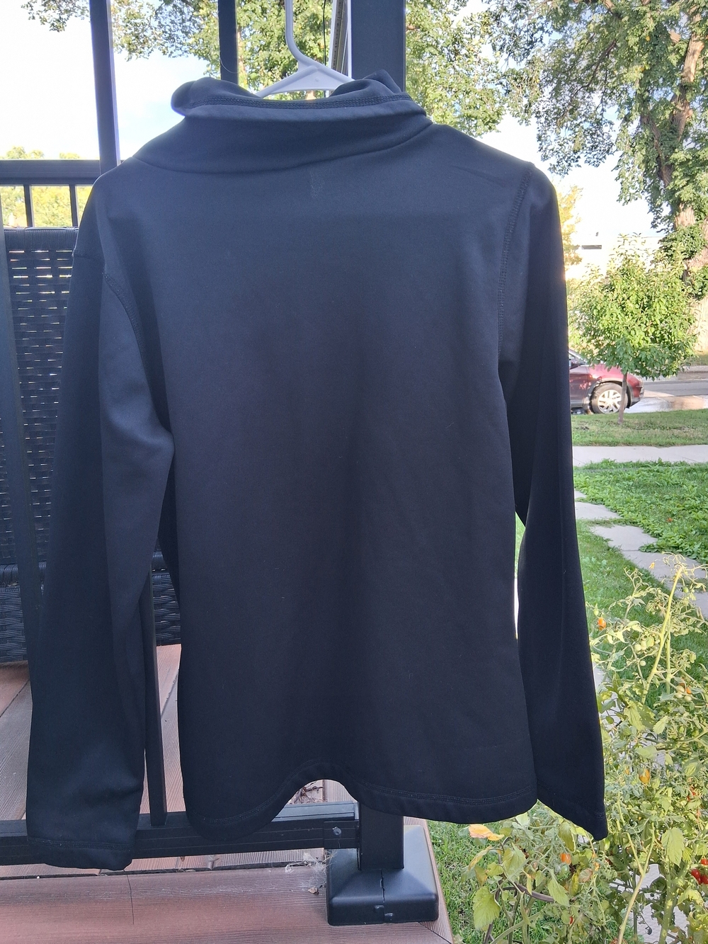 Vuarnet France Black High Neck Snap Athleisure Pullover Top -SIze XL
